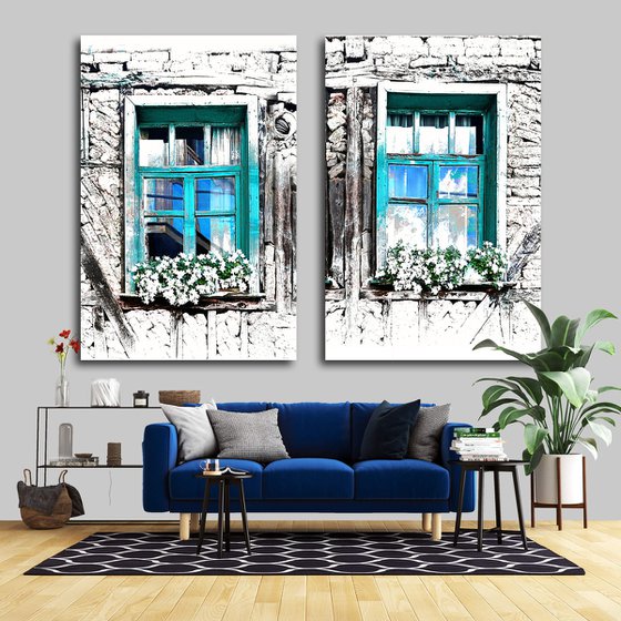 Ventanas/XL large diptych, set of 2