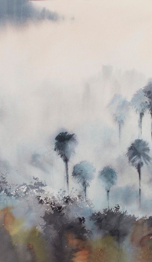 Erased - Fogged Landscape with Palms by Sophie Rodionov