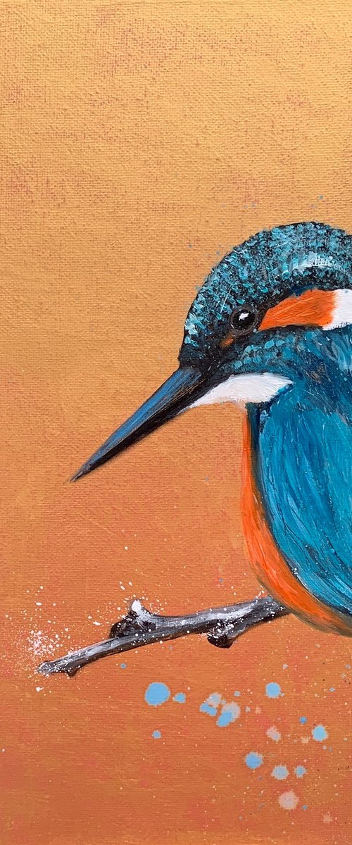 Patience ~ Kingfisher on Gold by Laure Bury