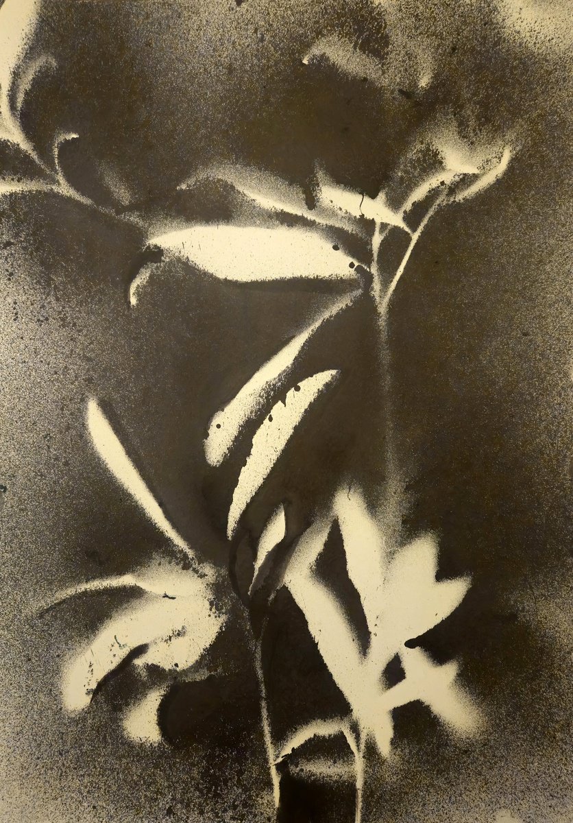 Surrealistic Botanical Acrylic Painting By Stefano Mazzolini, 28 X 41", Rf15, Original Artwork