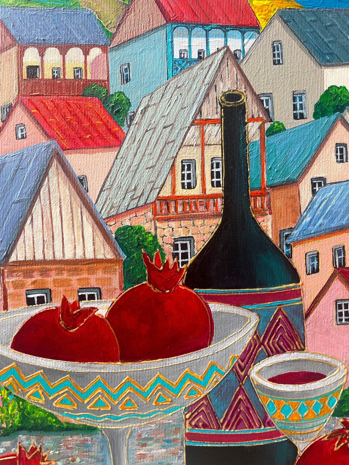 Original Acrylic Painting - One Day in Armenia by Ashot Petrosyan