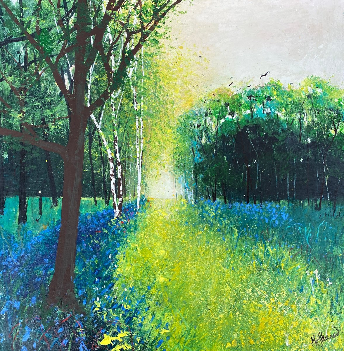 Mixed woodland Bluebell path by Teresa Tanner