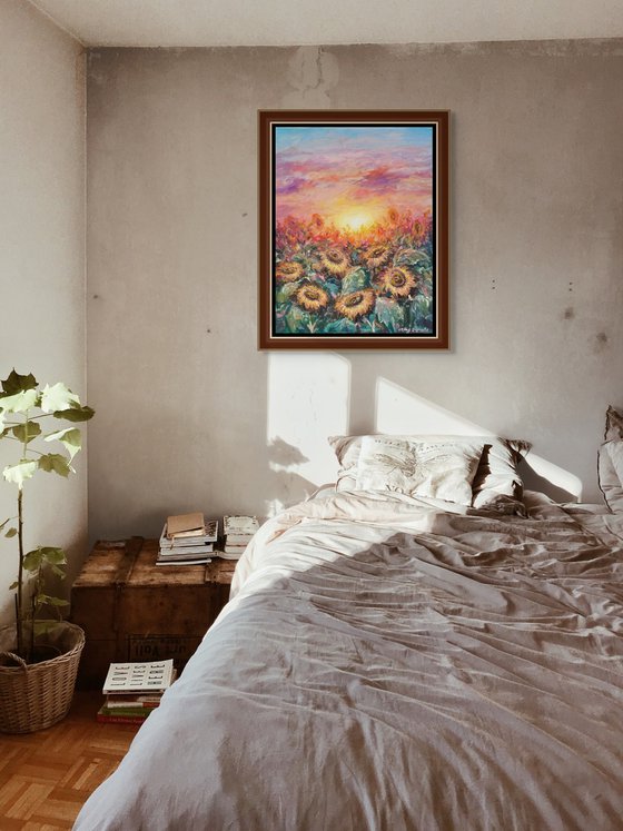 Sunflowers at Sunset