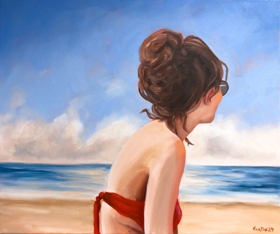 Girl in a Red Swimsuit
