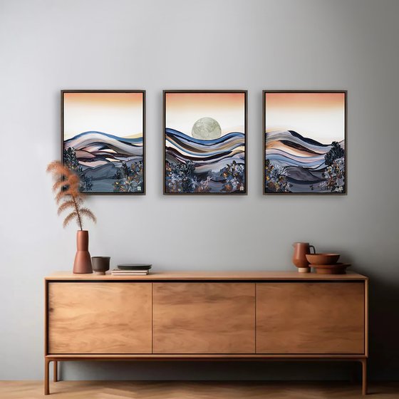 Sienna Sunrise Triptych