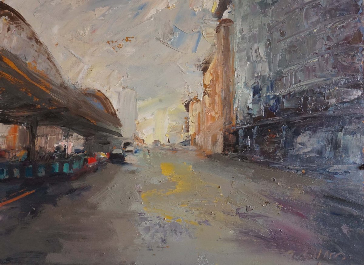 Expressive Landscape Oil Painting By Manuel Leonardi, 14 X 10", Villette, Original Artwork