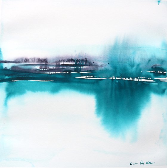 Abstract landscape Painting "Flooded Fields"
