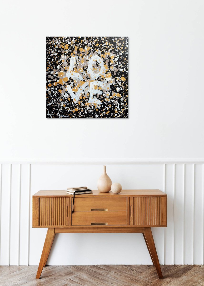 Expressive Abstract Acrylic Painting By Isabelle Pelletane, 12 X 12, Sweet Love 2, Original Artwork