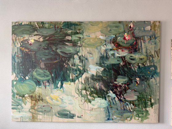 Summer pond. Reflections