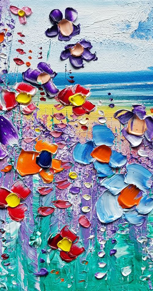 "Pastel Beach & Flowers in Love" by Phil Broad