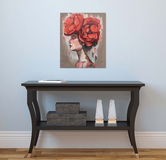 Portrait with poppies