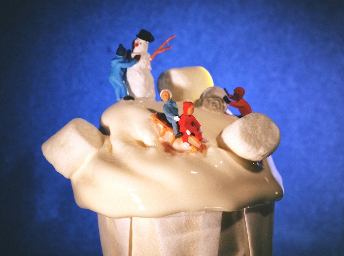 Organic Abstract Photograph By Marc Ehrenbold, 40 X 30", Ice Cream Winter Snow, Original Artwork