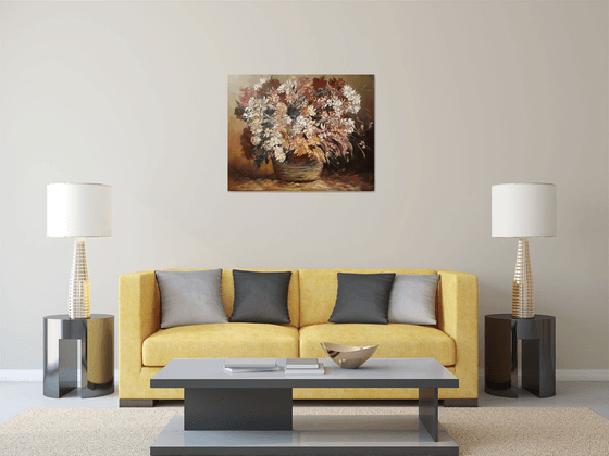 Abstract flowers(100x80cm, oil painting, palette knife)