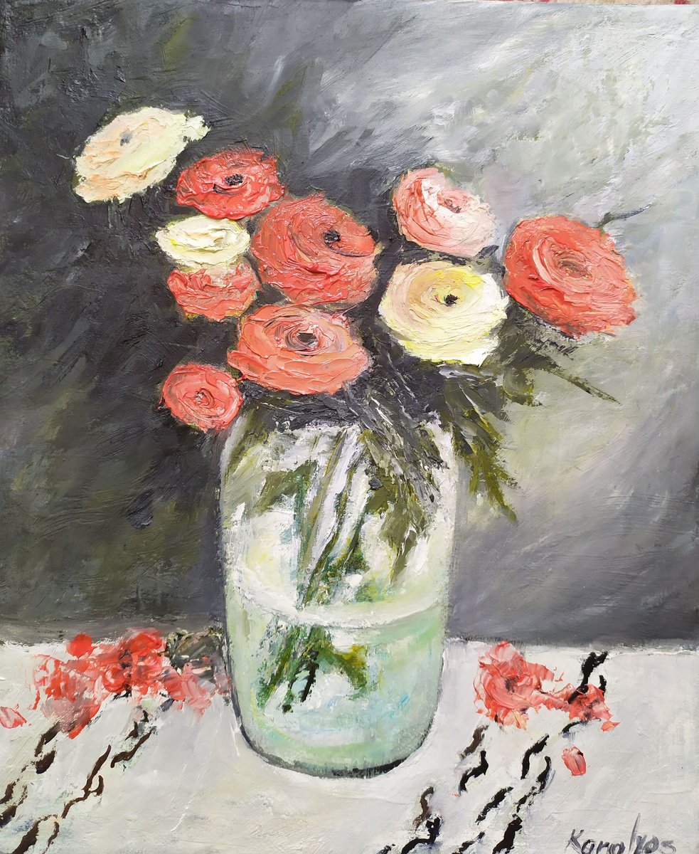 Still life with flowers by Maria Karalyos