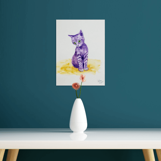 Cute purple kitten