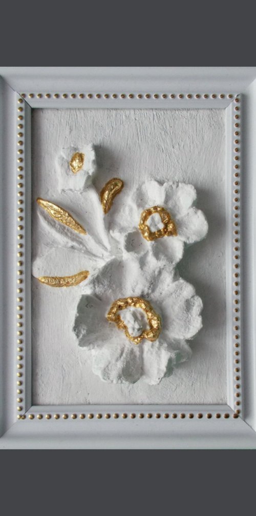 sculptural wall art "From the Golden Garden" by Tatyana Mironova