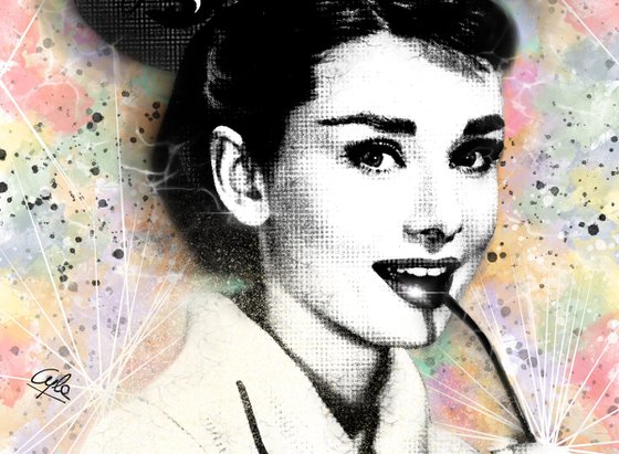 Audrey Hepburn | 2012 | Digital Artwork printed on Photographic Paper | High Quality | Limited Edition of 10 | Simone Morana Cyla | 40 X 30 cm | Published |