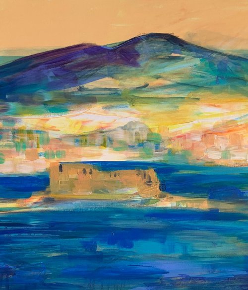 Napoli with Vesuvius by Olga Pascari