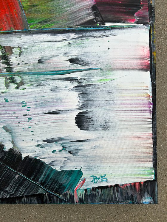 "Know When To Fold 'Em" - Original Large PMS Abstract Acrylic Painting On Canvas - 24" x 48"