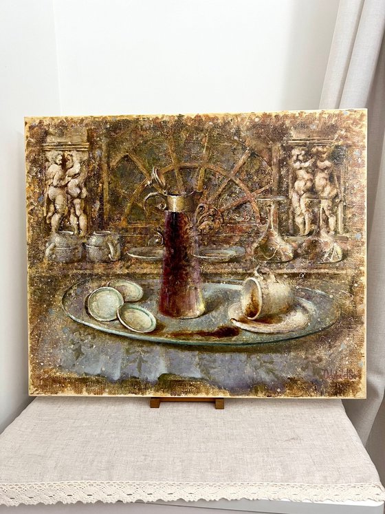 Earthy chocolate still life