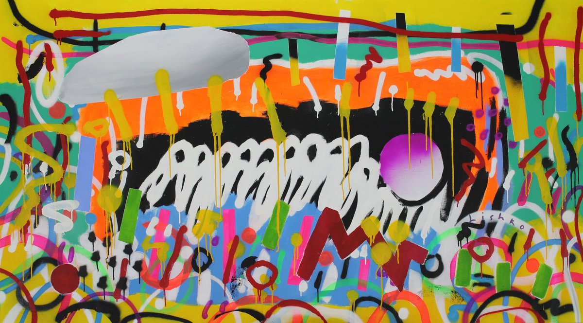 Expressive Landscape Acrylic Painting By V. Lishko, 71 X 39", Landscape, Original Artwork