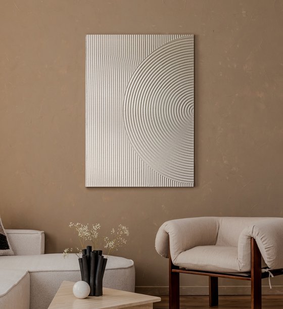"Beige Field 4" High textured abstract art