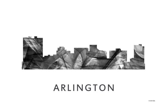 Arlington Texas Skyline WB BW