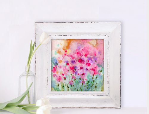 Floral Bliss 5 - Flower Painting  by Kathy Morton Stanion by Kathy Morton Stanion
