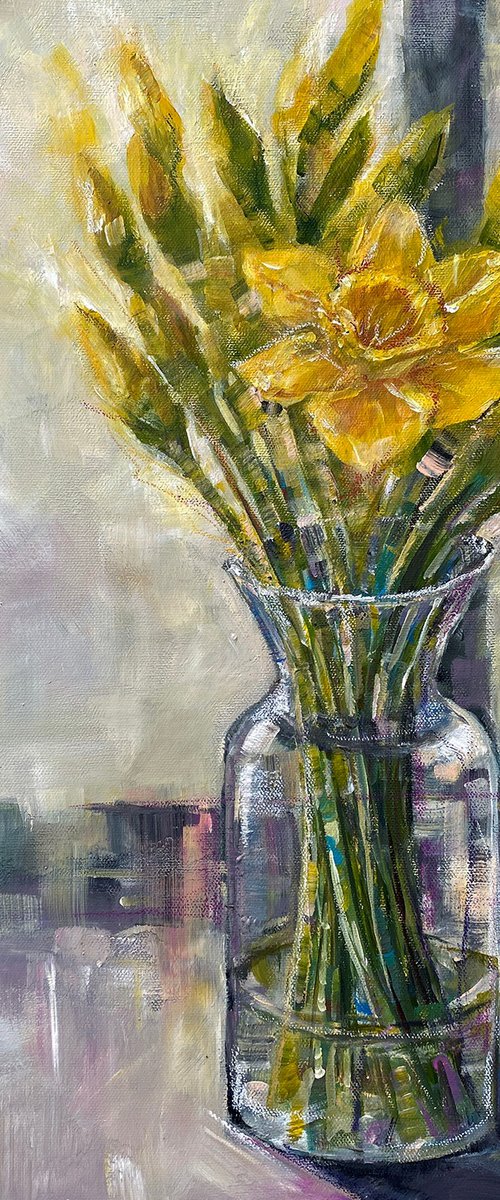 Daffodils on a Windowsill by Arti Chauhan