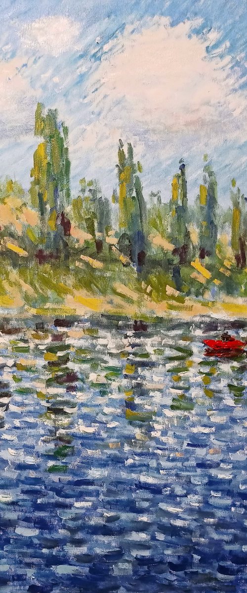 Poplars by the river by Oleh Rak