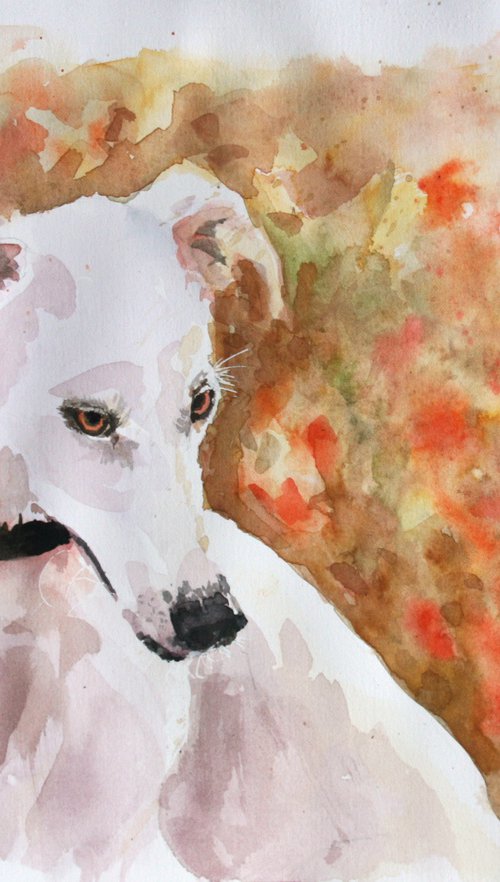 Pet portrait I. Autumn Walk... /  ORIGINAL PAINTING by Salana Art