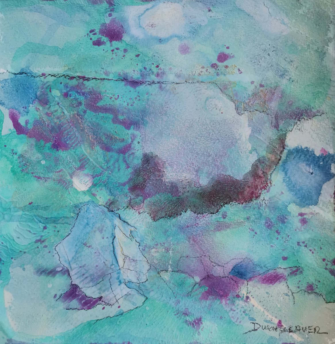 Organic Abstract Acrylic Painting By Doris Duschelbauer, 13 X 13, Moments 20, Original Artwork