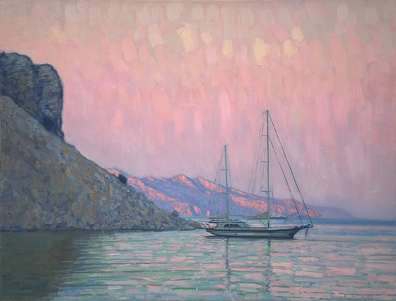 Sunset. Italian beach