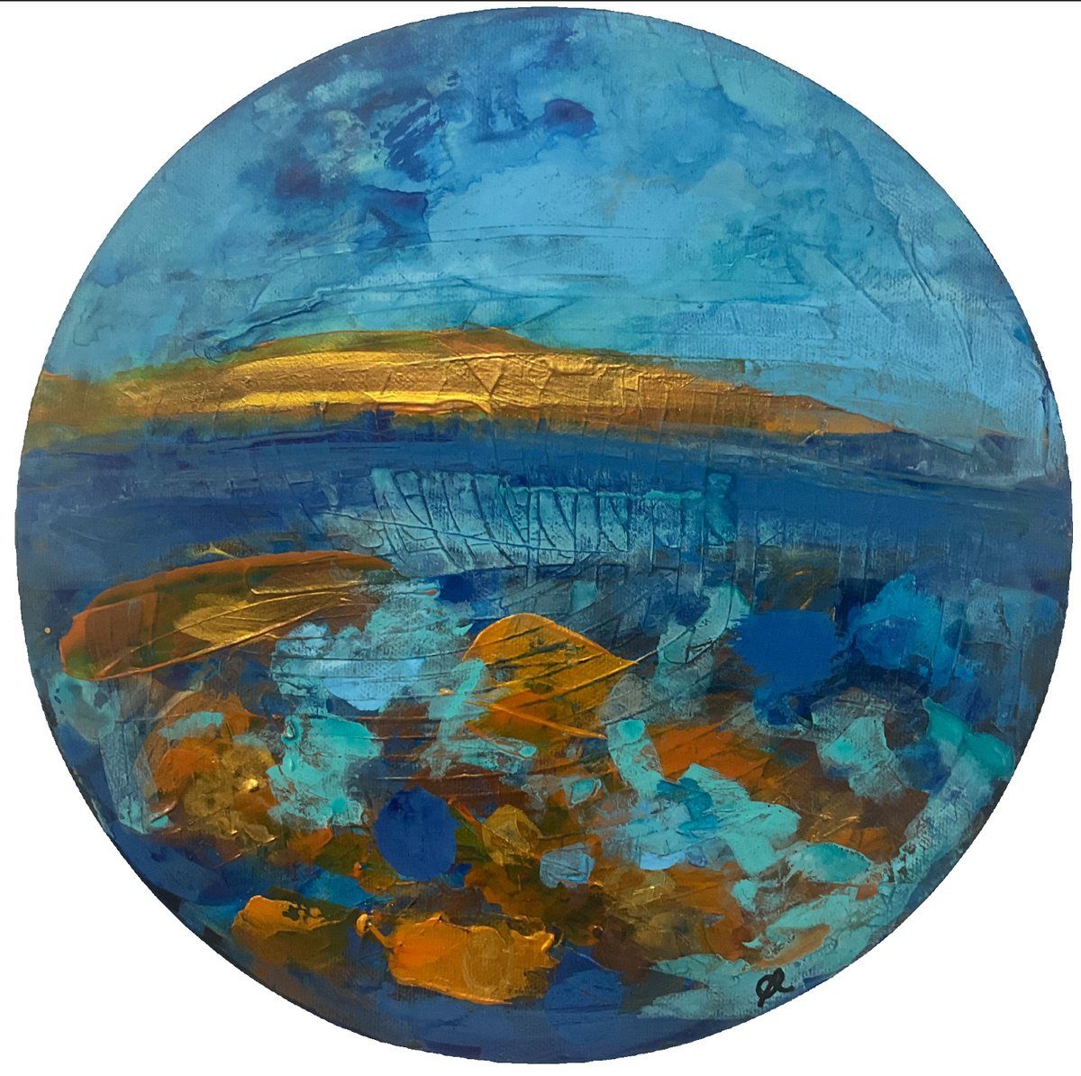 Expressive Landscape Acrylic Painting By Gwendolyn Fleming, 12 X 12, Iona, Original Artwork