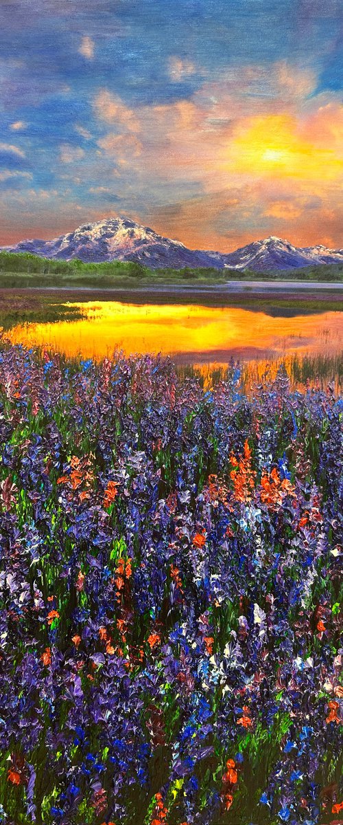 Sunlit Symphony On Bluebonnets by Kenneth Halvorsen