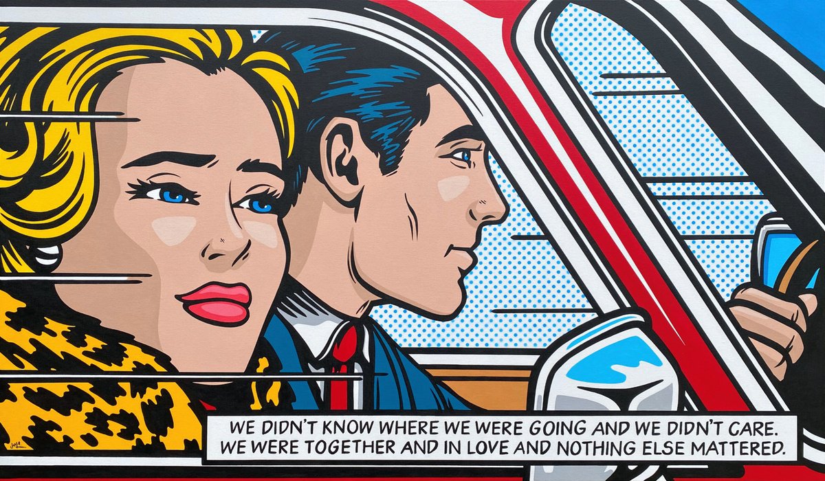 Urban And Pop Portrait Acrylic Painting By Jamie Lee, 47 X 28, Setting Off, Original Artwork