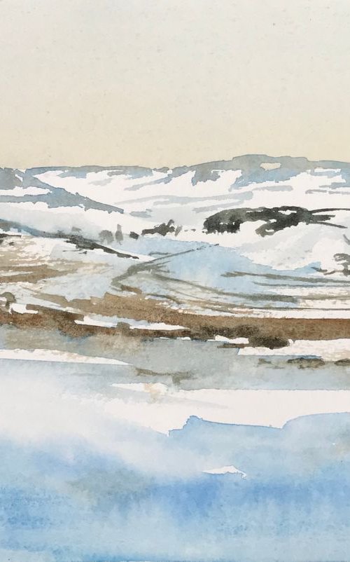 Welsh valley in the snow by Vicki Washbourne