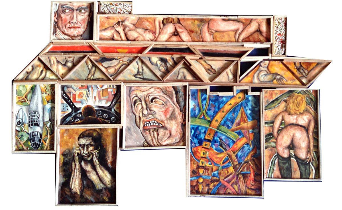 Portrait Oil Painting By Jg Wilson, 40 X 26, Fragments, Original Artwork