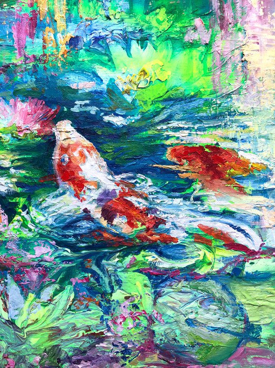 Fish in the pond.
