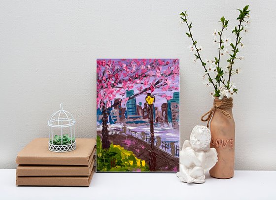 New York spring original oil painting