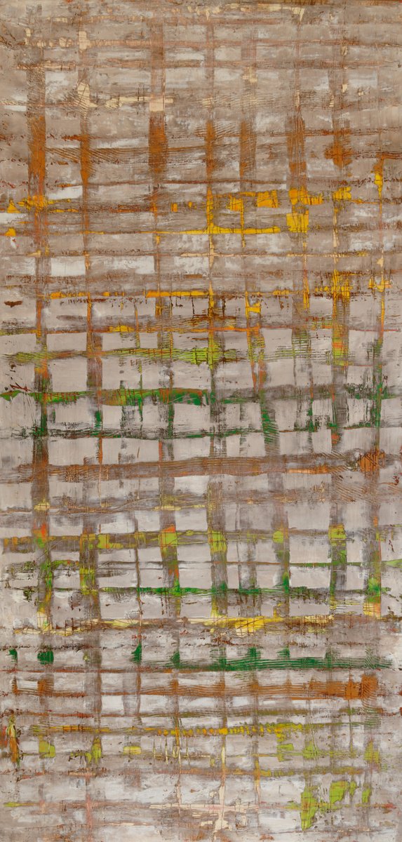 Abstract Oil Painting By Martin Sieverding, 31 X 71", Untitled, Original Artwork