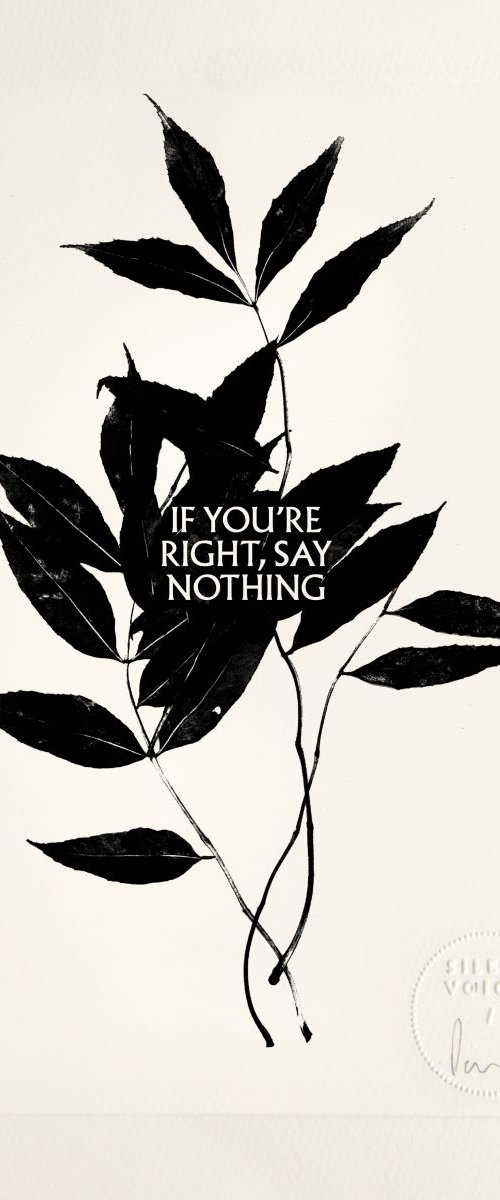 If You're Right, Say Nothing - limited edition etching by Paul West
