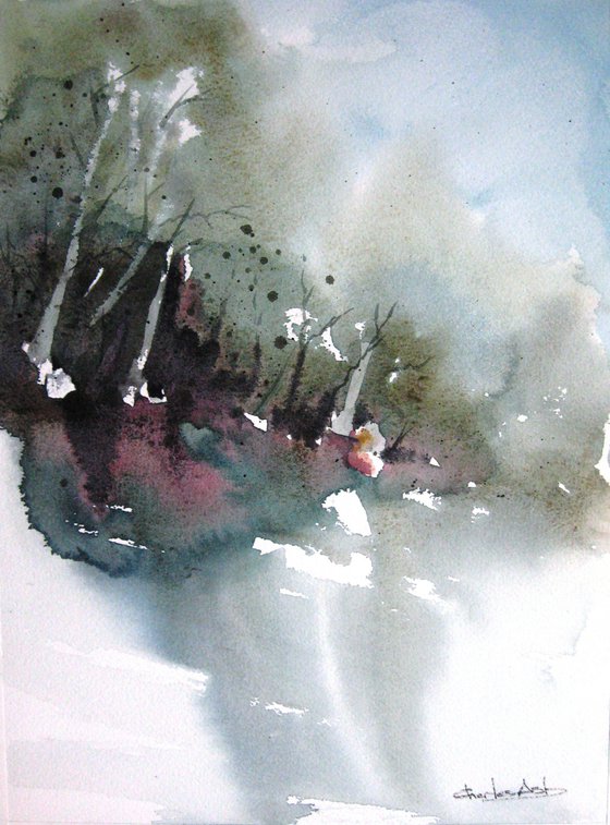 Woodland Hillside - Original Watercolor Painting