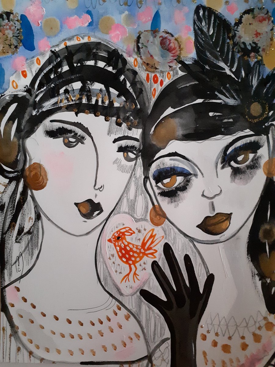Portraits Women Flowers by Celine Marcoz