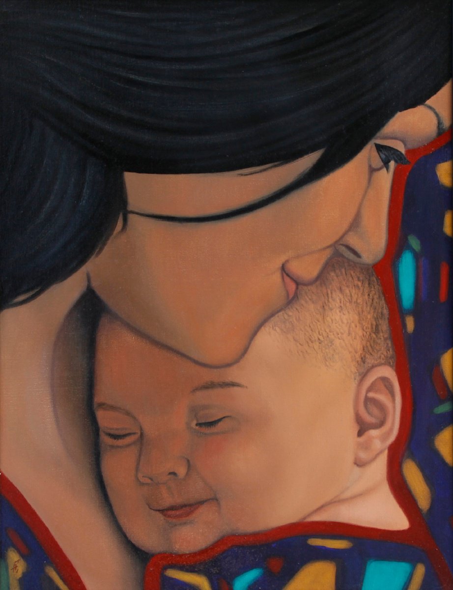 Photorealistic Portrait Oil Painting By Nikola Gulev, 27 X 35", "Pure True Love I", Original Artwork