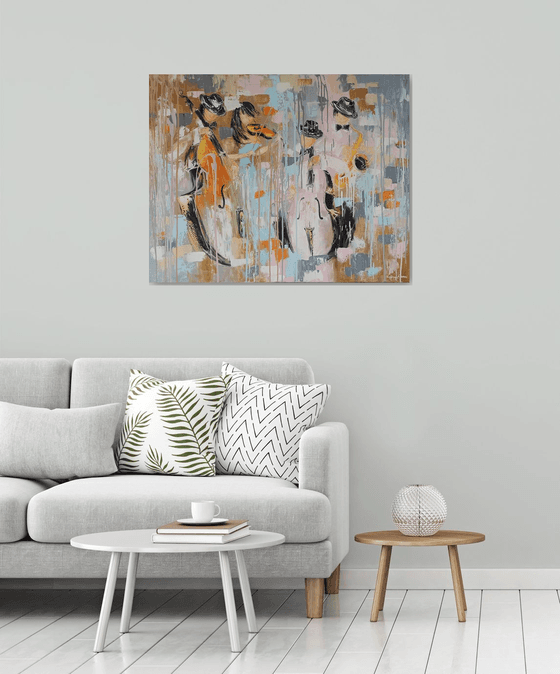 Abstract jazz (80x100cm, oil painting)