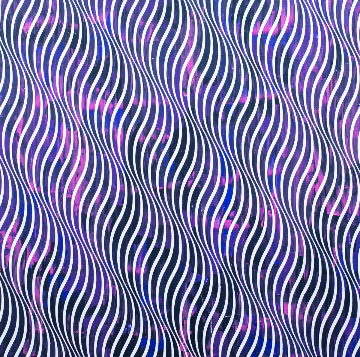 Geometric Abstract Acrylic Painting By Sean Christopher Ward, 24 X 24", Swerving Through Life, Original Artwork