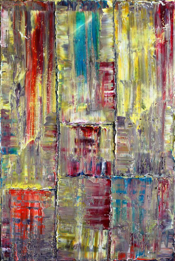 "Weeping Wall" - FREE SHIPPING to the USA - Original Abstract Oil Painting, 24 x 36 inches