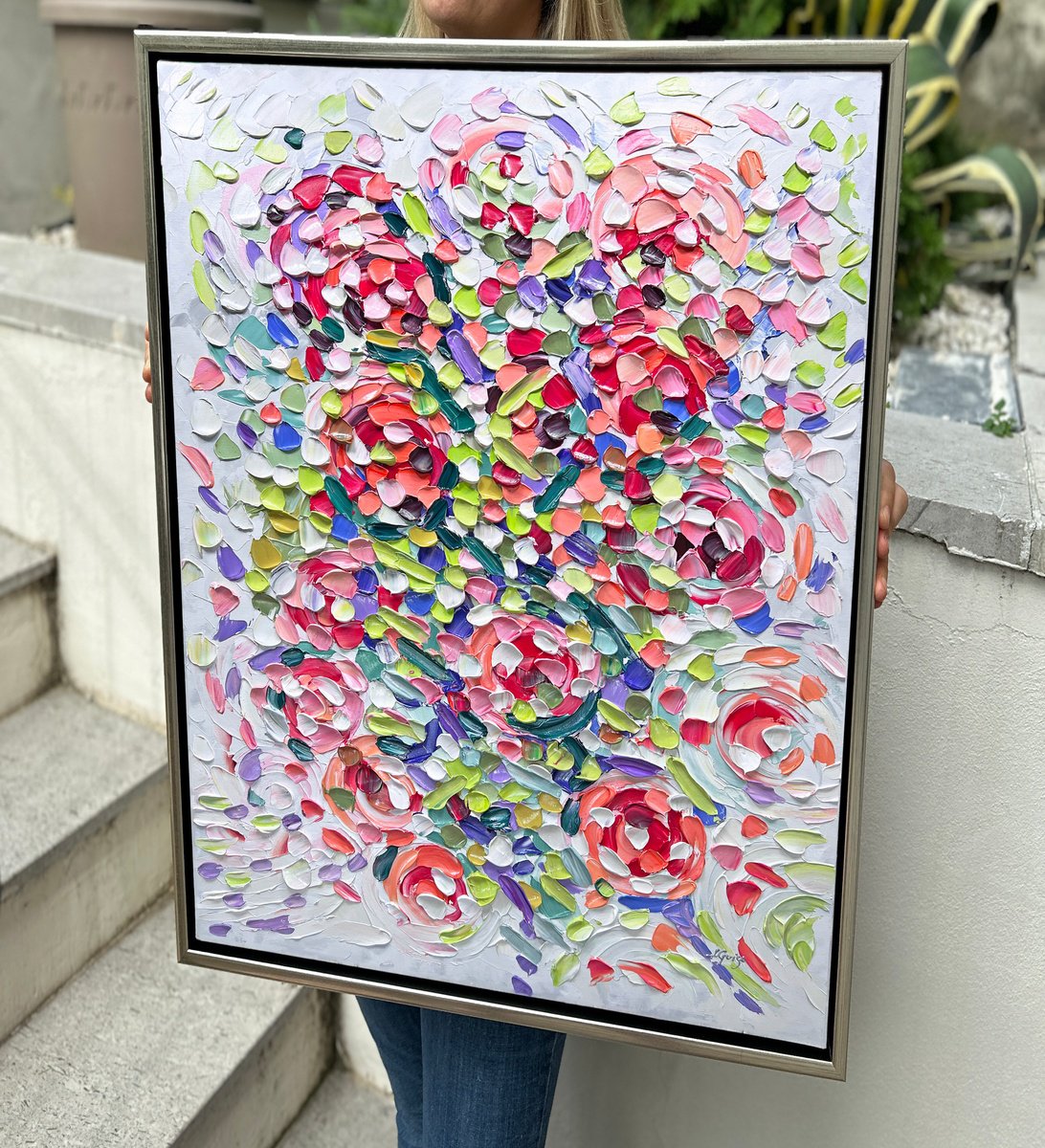 Abstract Acrylic Painting By Lana Guise, 29 X 41", Memories Of Love, Original Artwork