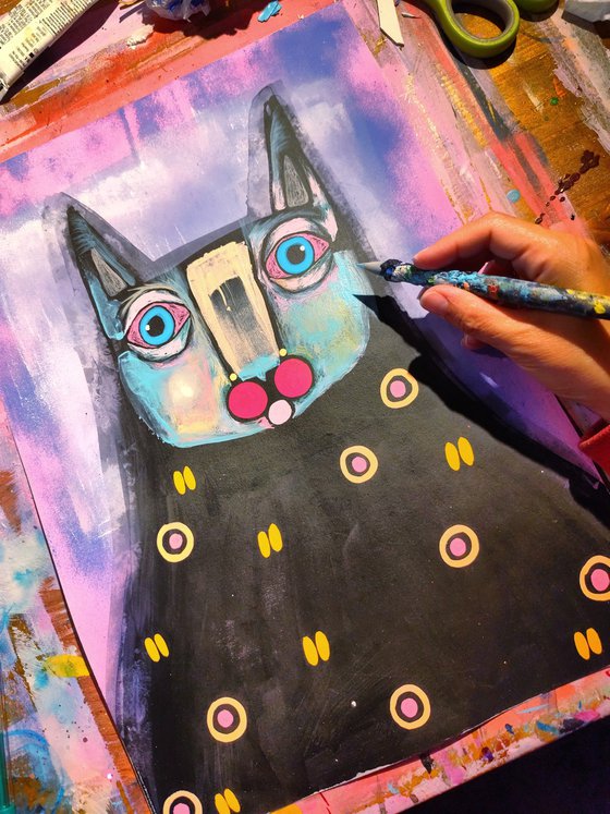 Weird and cute - funny cat art